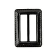 Italian Black Faux Leather Slider - 2.125" L x 1.5" W