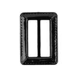 Italian Black Faux Leather Slider - 2.125" L x 1.5" W