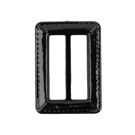 Italian Black Faux Leather Slider - 2.125" L x 1.5" W