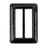 Italian Black Faux Leather Slider - 2.625" L x 1.875" W