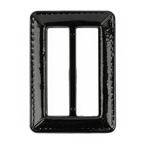 Italian Black Faux Leather Slider - 2.625" L x 1.875" W