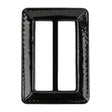 Italian Black Faux Leather Slider - 2.625" L x 1.875" W