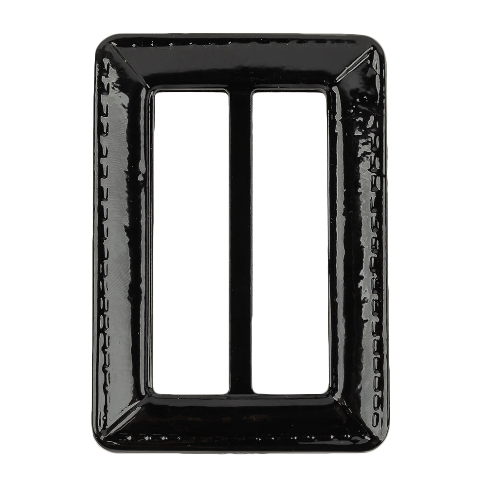 Italian Black Faux Leather Slider - 2.625" L x 1.875" W