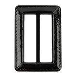 Italian Black Faux Leather Slider - 2.625" L x 1.875" W