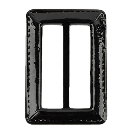 Italian Black Faux Leather Slider - 2.625" L x 1.875" W