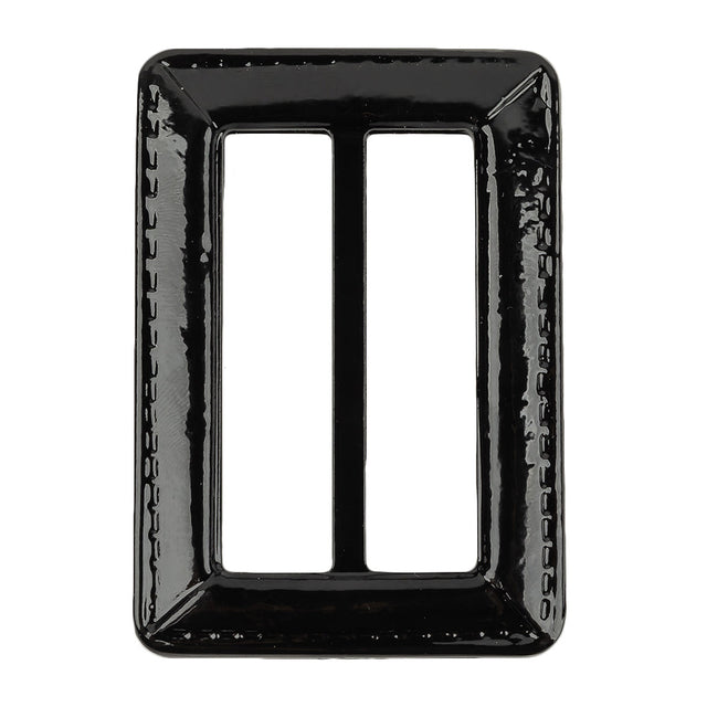 Italian Black Faux Leather Slider - 2.625" L x 1.875" W
