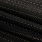 Liz Claiborne Jet Black and Beige Pinstriped Stretch Polyester Suiting