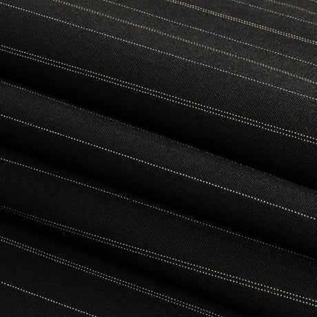 Liz Claiborne Jet Black and Beige Pinstriped Stretch Polyester Suiting
