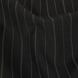 Liz Claiborne Jet Black and Beige Pinstriped Stretch Polyester Suiting
