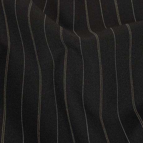 Liz Claiborne Jet Black and Beige Pinstriped Stretch Polyester Suiting