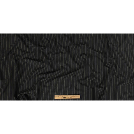 Liz Claiborne Jet Black and Beige Pinstriped Stretch Polyester Suiting