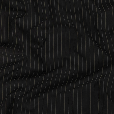 Liz Claiborne Jet Black and Beige Pinstriped Stretch Polyester Suiting