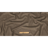Brown and Chinchilla Metallic Herringbone Striped Polyester Suiting