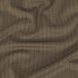 Brown and Chinchilla Metallic Herringbone Striped Polyester Suiting