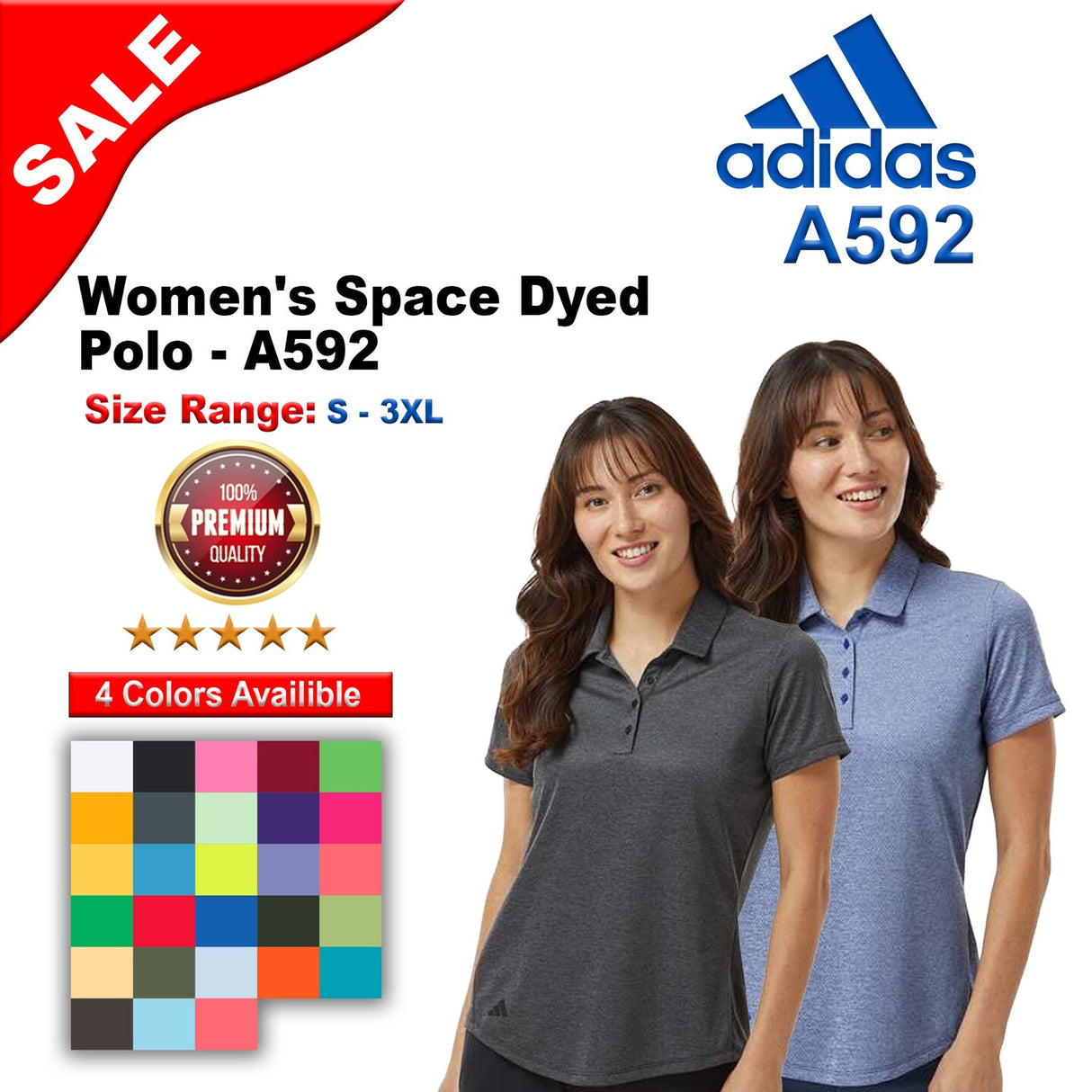 Adidas® Women's Space Dyed Polo