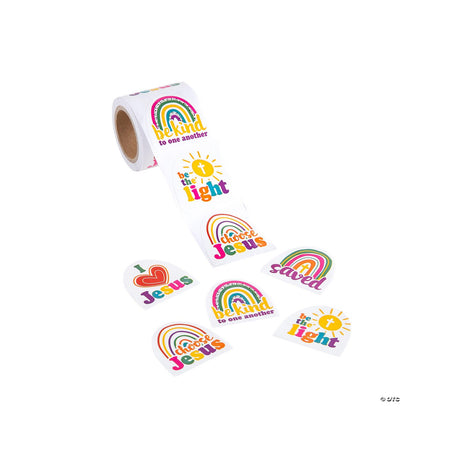 1 1/2" Bulk 100 Pc. Be Kind Rainbow Sticker Roll