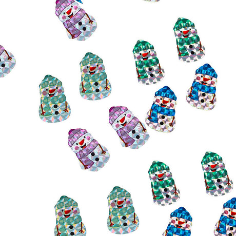1" x 1 1/2" Snowman Prism Sticker Roll Bulk 100 Pc.