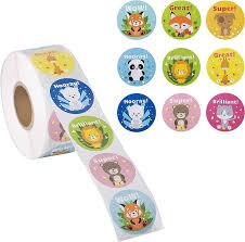 1 1/2" Scented Foodimals Sticker Roll 100 Pc.