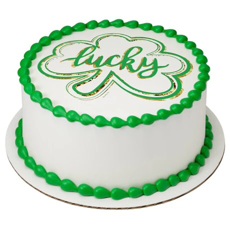 Lucky Clover St. Patrick's Day Edible Cake or Cookie Image PhotoCake®