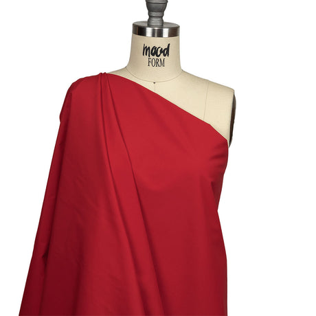 Classic Red Cotton and Polyester Poplin with Water Repellant Coating