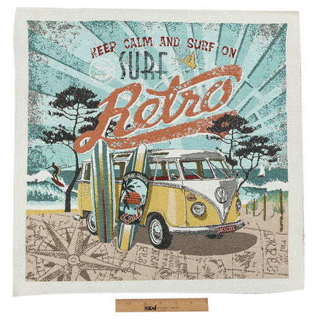 French Mustard, Seafoam and Sand Surf's Up Oversized Square Patch - 18.875"