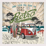 French Rouge, Olive and Sand Surf's Up Oversized Square Patch - 18.875"