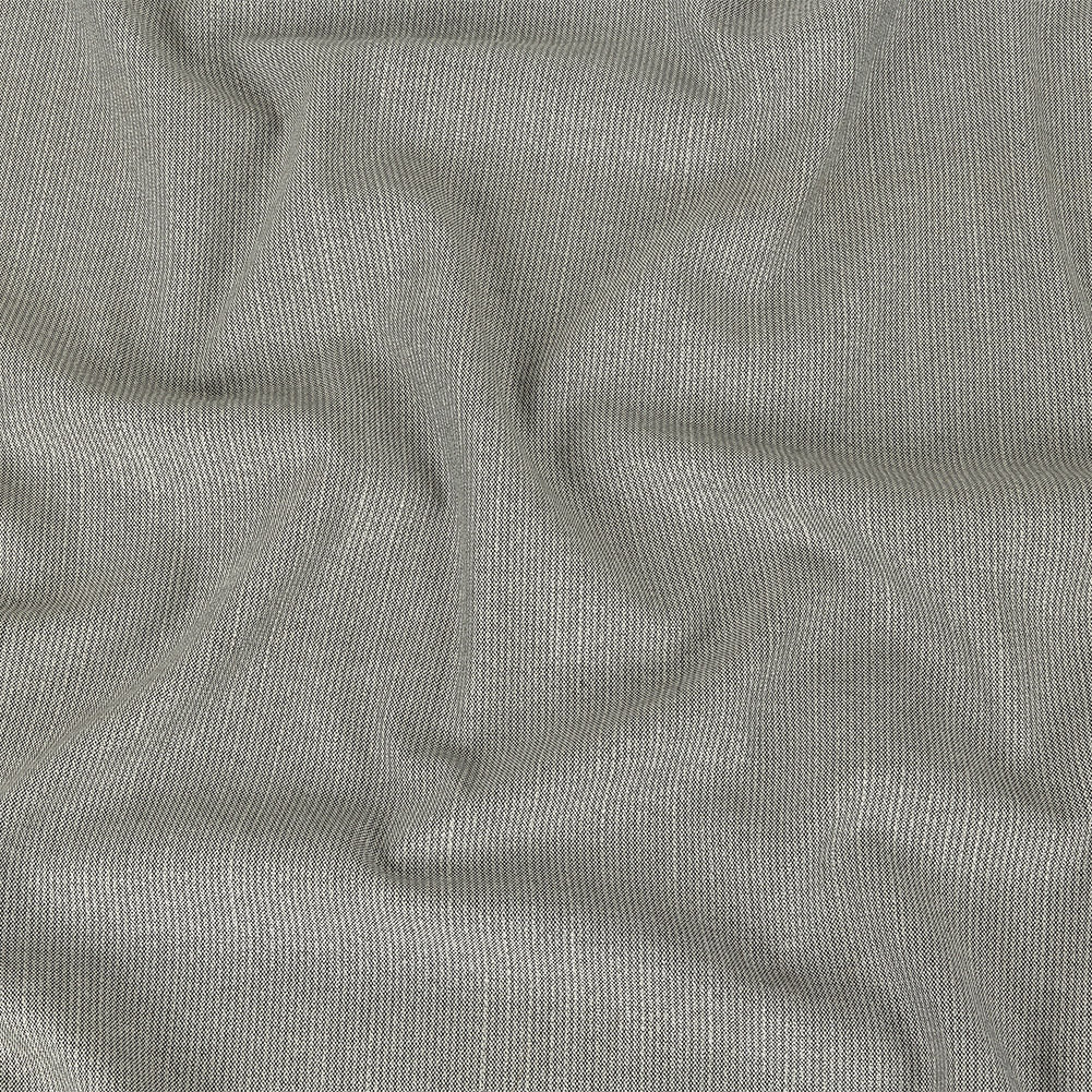 Black and Blanc de Blanc Railroad Striped Stretch Blended Wool Suiting