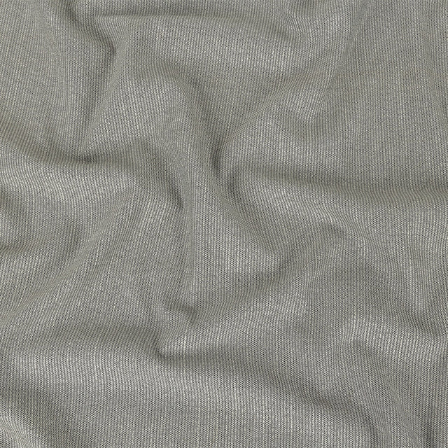 Black and Blanc de Blanc Railroad Striped Stretch Blended Wool Suiting
