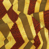 Compression Swimwear Tricot, UV Protective with Aloe Vera Microcapsules - Yellow, Olive and Mahogany Geometric - Caye Collection
