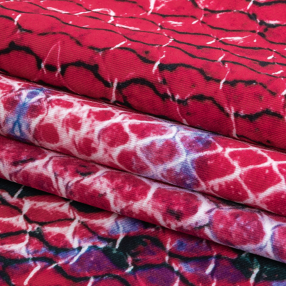 Compression Swimwear Tricot, UV Protective with Aloe Vera Microcapsules - Magenta and Blueberry Python - Caye Collection