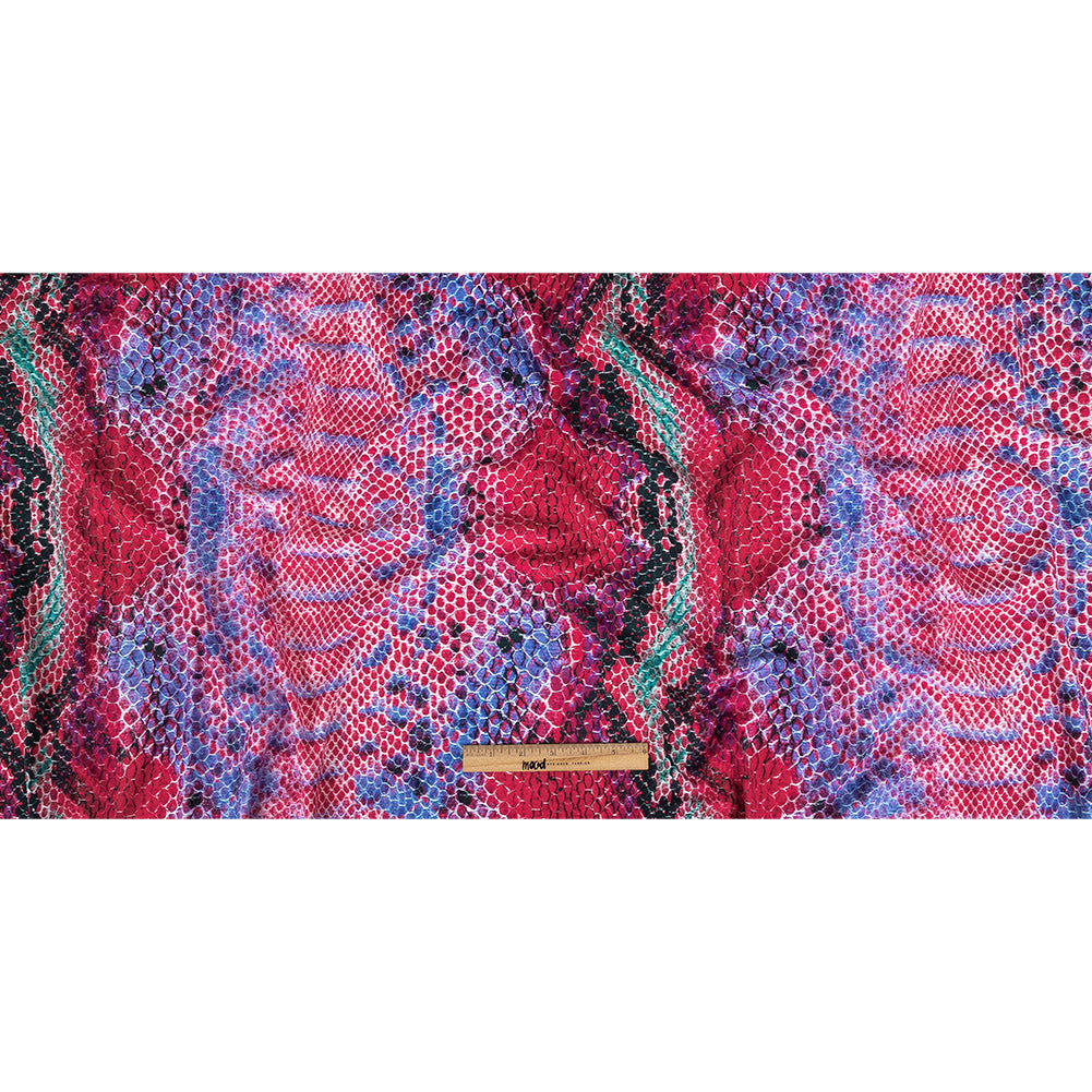 Compression Swimwear Tricot, UV Protective with Aloe Vera Microcapsules - Magenta and Blueberry Python - Caye Collection
