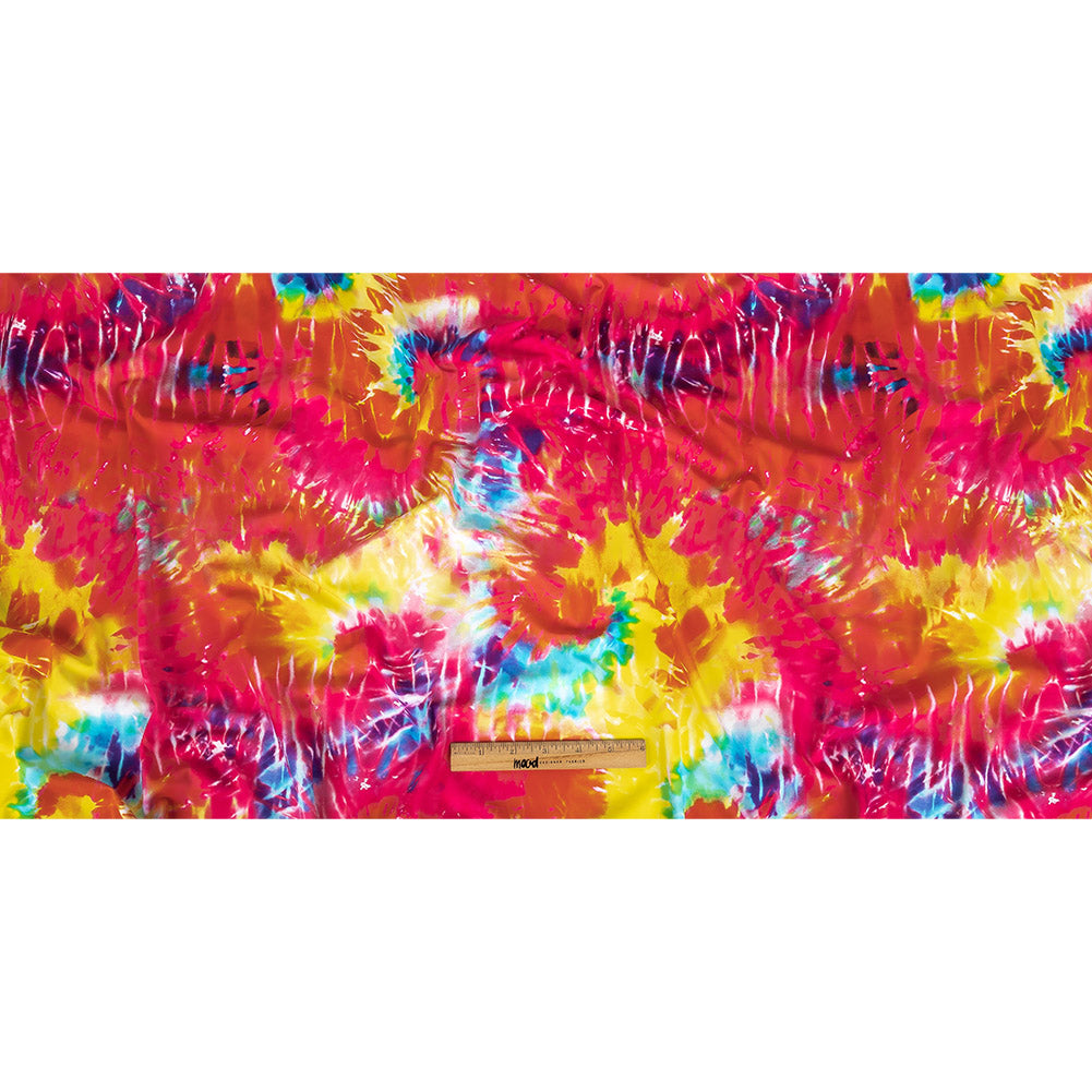 Compression Swimwear Tricot, UV Protective with Aloe Vera Microcapsules - Yellow and Pink Splash Tie Dye - Caye Collection