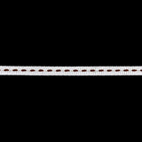 White Grosgrain Ribbon with Brown Stitching - 0.25"
