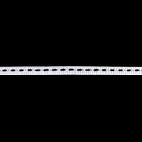 White Grosgrain Ribbon with Navy Stitching - 0.25"