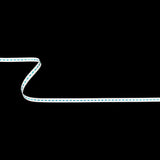 White Grosgrain Ribbon with Turquoise Stitching - 0.25"