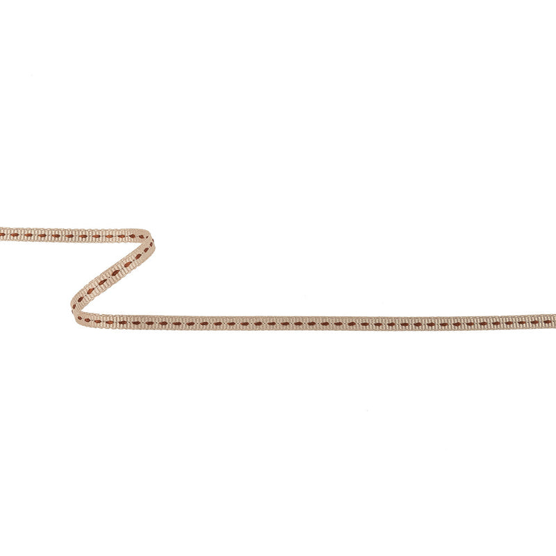 Tan Grosgrain Ribbon with Brown Stitching - 0.25"