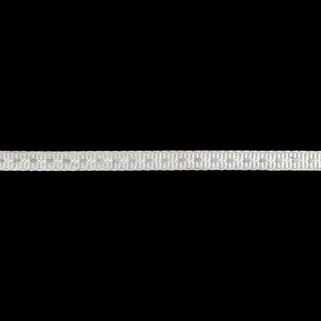 White Grosgrain Ribbon with Lucent White Stitching - 0.25"