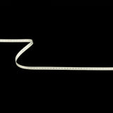 Egret Grosgrain Ribbon with Lucent White Stitching - 0.25"
