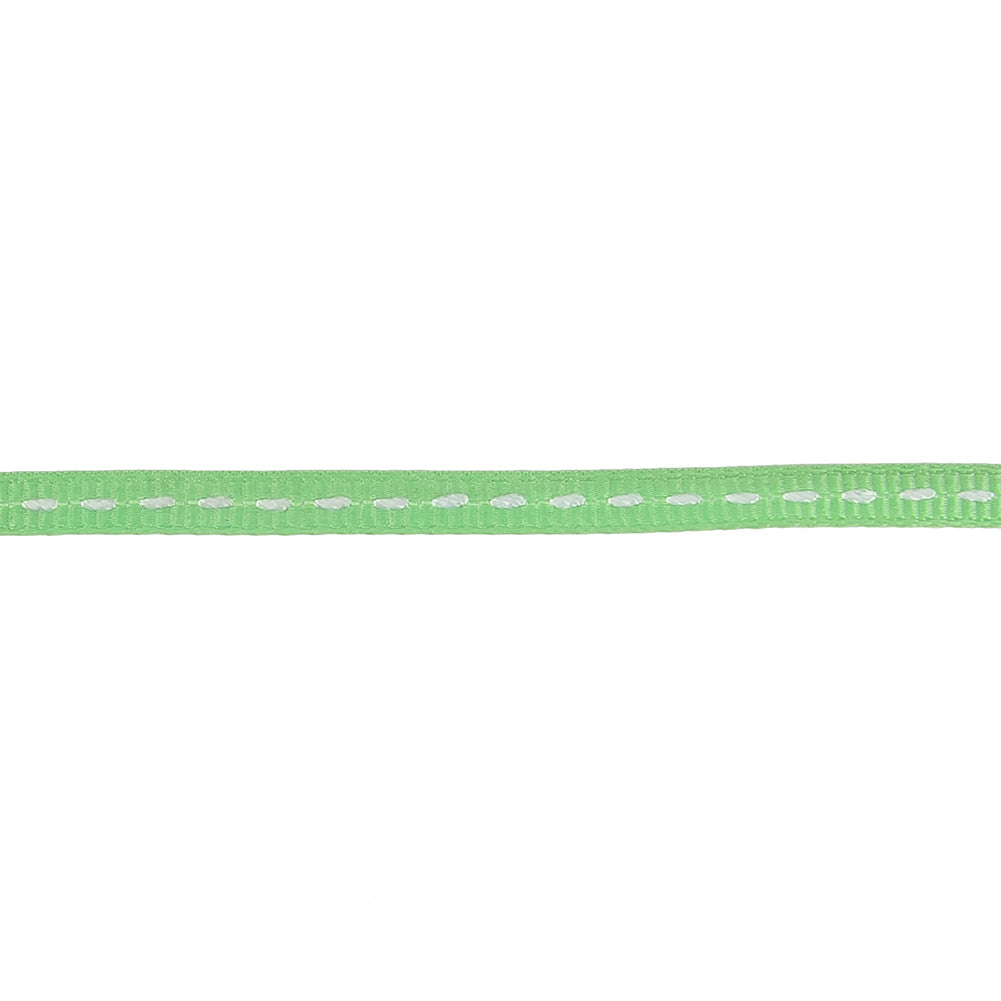 Mint Green Grosgrain Ribbon with Bright White Stitching - 0.25"