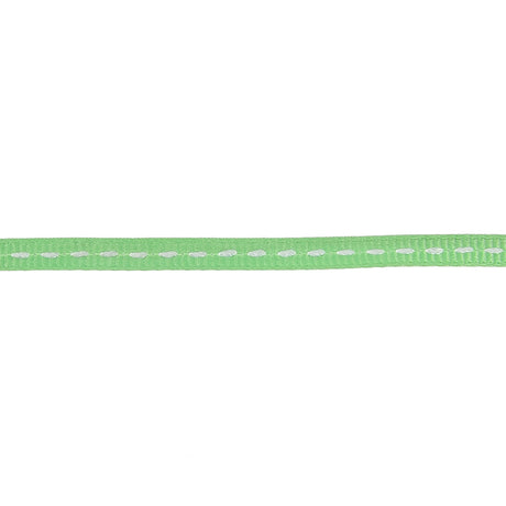 Mint Green Grosgrain Ribbon with Bright White Stitching - 0.25"