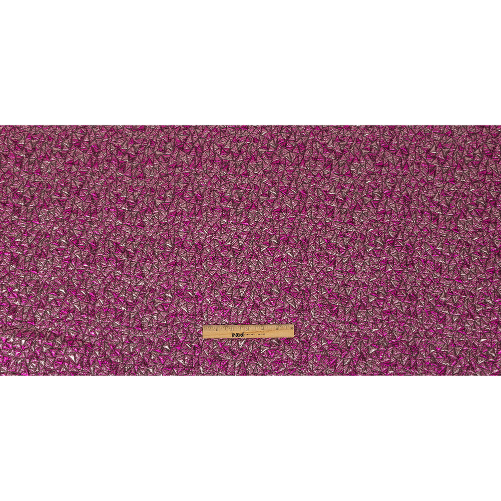 Mood Exclusive Metallic Fuchsia and Corsage Pink Tactile Triangles Luxury Brocade
