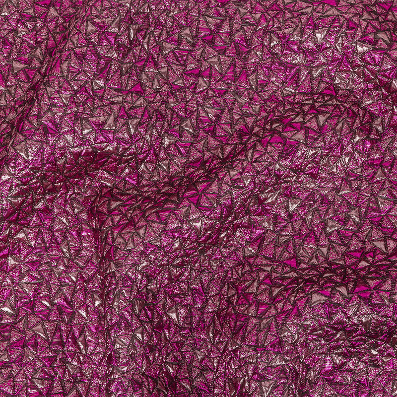 Mood Exclusive Metallic Fuchsia and Corsage Pink Tactile Triangles Luxury Brocade