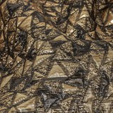Mood Exclusive Metallic Gold and Black Tactile Triangles Luxury Brocade