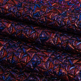 Mood Exclusive Metallic Royal Blue and Red Tactile Triangles Luxury Brocade