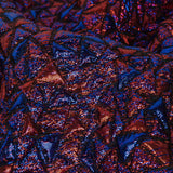 Mood Exclusive Metallic Royal Blue and Red Tactile Triangles Luxury Brocade