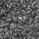 Mood Exclusive Metallic Silver and Navy Tactile Triangles Luxury Brocade