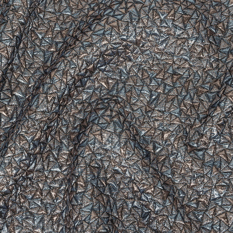 Mood Exclusive Metallic Rose Gold and Sky Blue Tactile Triangles Luxury Brocade