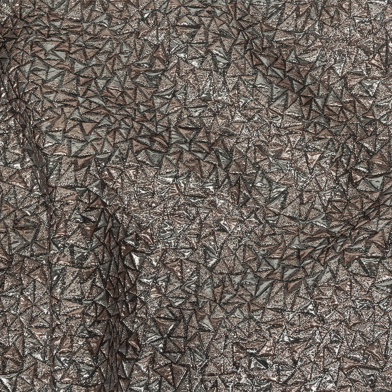 Mood Exclusive Metallic Silver and Rose Gold Tactile Triangles Luxury Brocade