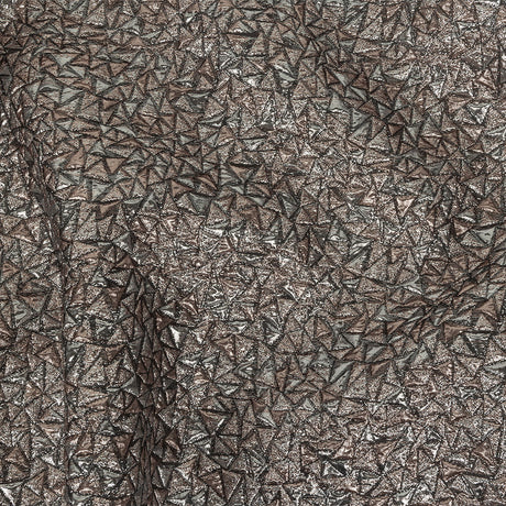 Mood Exclusive Metallic Silver and Rose Gold Tactile Triangles Luxury Brocade