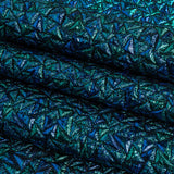 Mood Exclusive Metallic Royal Blue and Teal Tactile Triangles Luxury Brocade